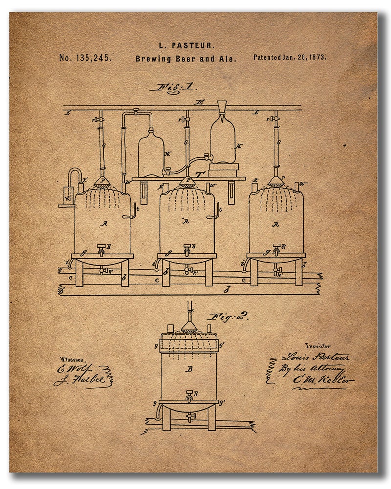 BigWig Prints Beer Patent Wall Art Prints - Set Of 6 (8 Inches By 10 Inches) Vintage Bar Photos - Image 2